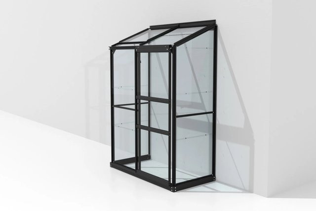 Vitavia Anlehn-Gewächshaus Ida 900 Schwarz mit Sicherheitsglas und Pultdach, B/T/H: 131 x 100 x 182 cm - Bild 1