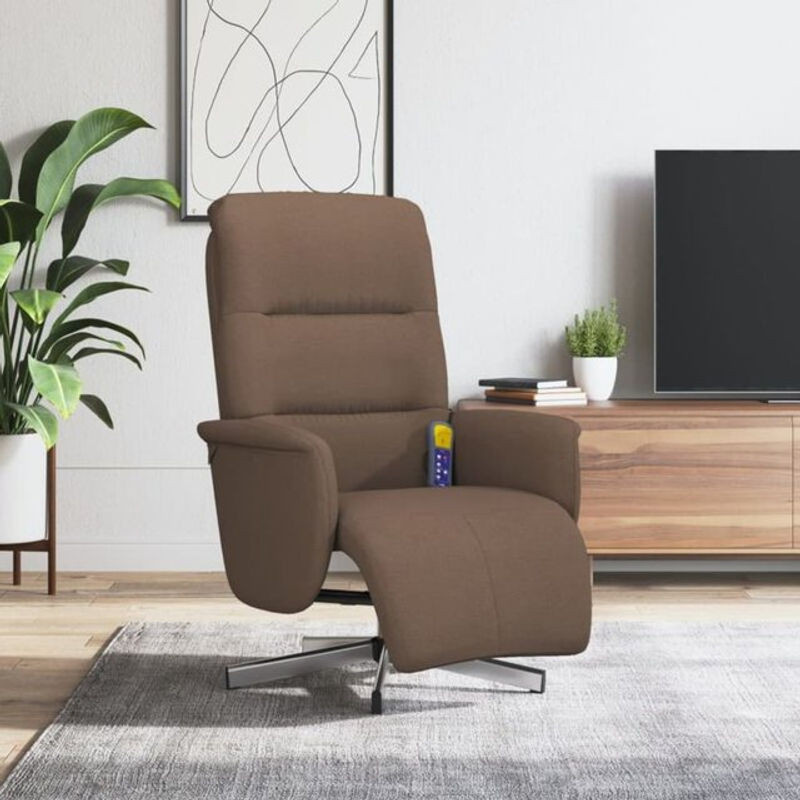 Massagesessel vidaxl als Relaxsessel mit Fußteil in Braun aus Stoff - Bild 1