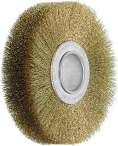 Lessmann Draht-Rundbürste aus Messing mit 0,15 mm Drahtstärke, Farbe Gold, Durchmesser: 120 mm, Besatzbreite: 30 mm - Bild 1