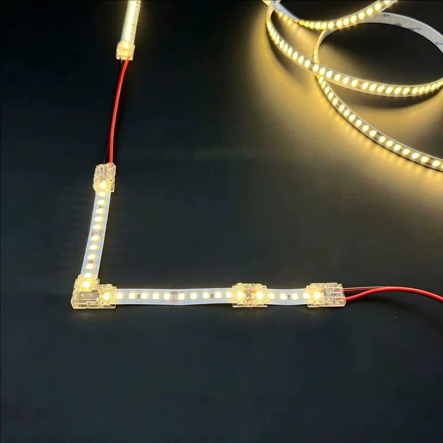 YJCAL LED-Lichtstreifen-Verbinder transparent, handgepresster lötfreier Strip-Connector für 2/3/4-Pin und 5/8/10mm COB-Lichtstreifen - Bild 3