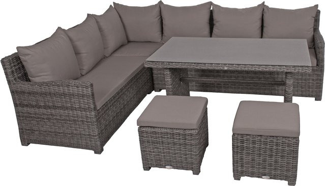 Garden Pleasure Eckloungeset Oviedo in Grau mit 8 Sitzplätzen, Aluminium und UV-beständigen Polstern - Bild 1