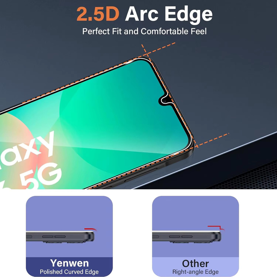 Leeshionz Displayschutzfolie aus gehärtetem Glas für Samsung Galaxy A26 5G (6,7 Zoll), transparent - Bild 2