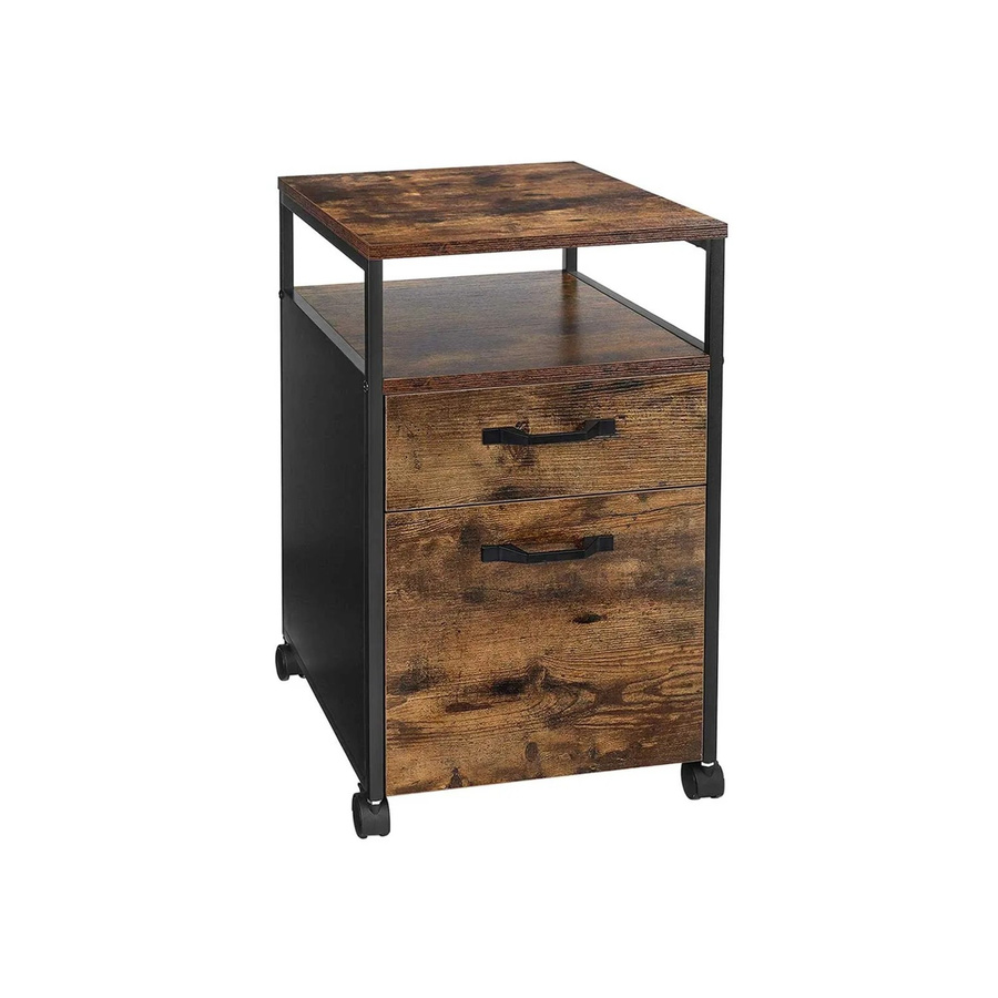 Vasagle Aktenschrank mit Stahlgestell in Braun-Schwarz B/T/H: 44 x 42 x 66,5 cm - Bild 2