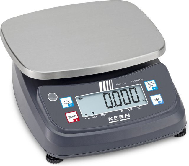 KERN Tischwaage FPE in Anthrazit mit 15 kg Wägebereich und 1 g Ablesbarkeit, B/T/H: 23,3 x 28,8 x 10,2 cm - Bild 1