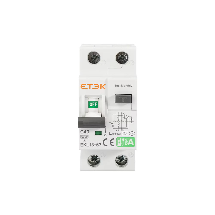 ETEC RCBO Typ A 1P+N Fehlerstrom-Schutzschalter mit Überstrom- und Leckageschutz 6KA DPN 30mA EKL13 in Weiß - Bild 2