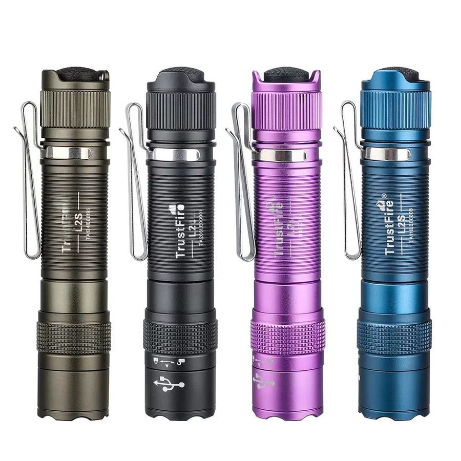 Trustfire L2S Taktische Taschenlampe mit 1050 Lumen, USB wiederaufladbar, IPX6 wasserdicht, Schwarz - Bild 5