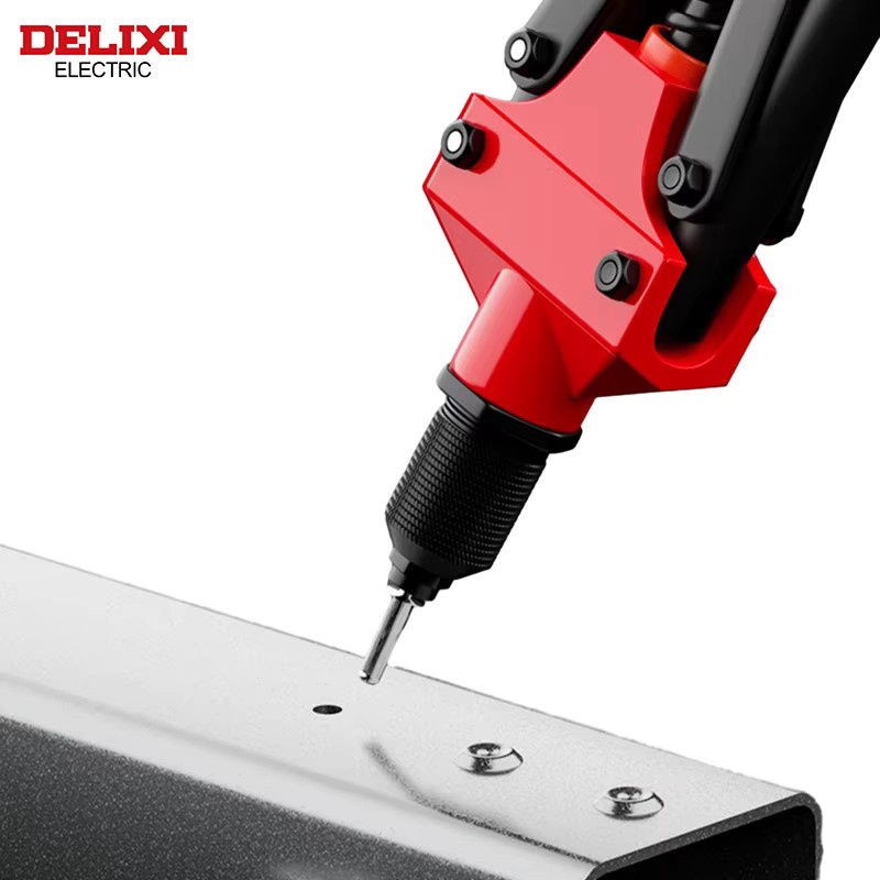 DELIXI ELECTRIC Hochleistungs-Handnietgerät in Rot für Metallbleche und Rohre - Bild 5