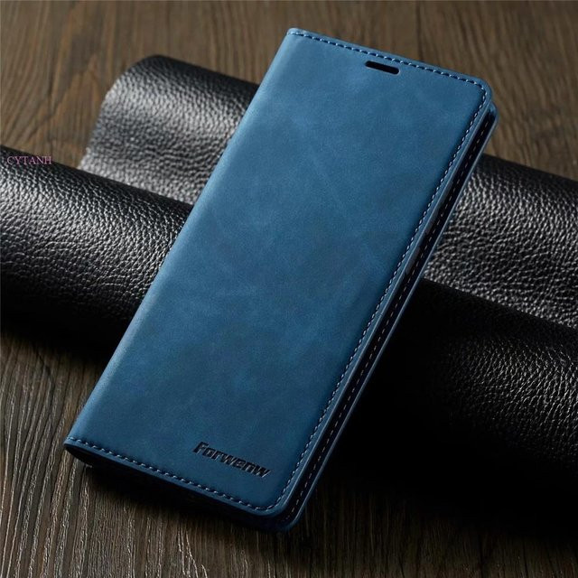 Luxus Leder Flip Wallet Cover Hülle für Samsung Galaxy S10 5G, S10 Plus und S10E in Blau - Bild 1
