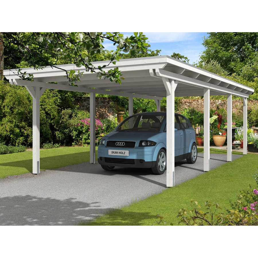 Skan Holz Carport Emsland Weiß B/T: 404 x 846 cm - Bild 2