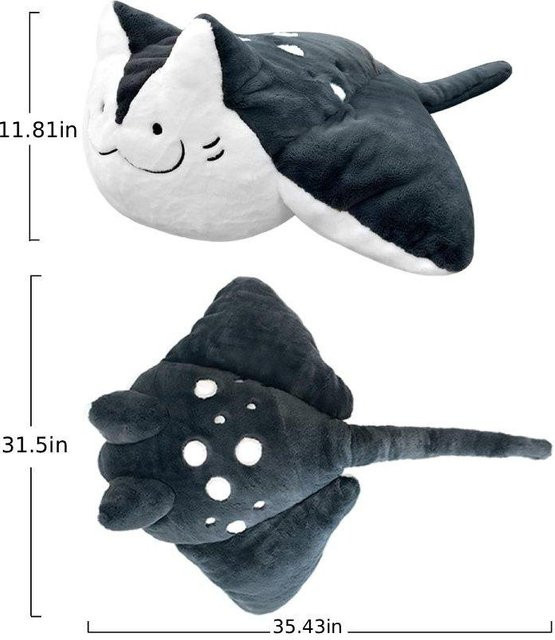Sharkitty Yogin Ray Meow Plüschtier, black, 90cm - Bild 1