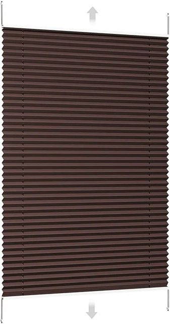 Sekey Plissee Faltrollo Klemmfix ohne Bohren Mokka, Breite: 60 cm, Höhe: 130 cm - Bild 1