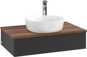V&B Waschtischunterschrank Antao mit Frontstruktur in Weiß, B/T/H: 80 x 50 x 19 cm - Bild 1