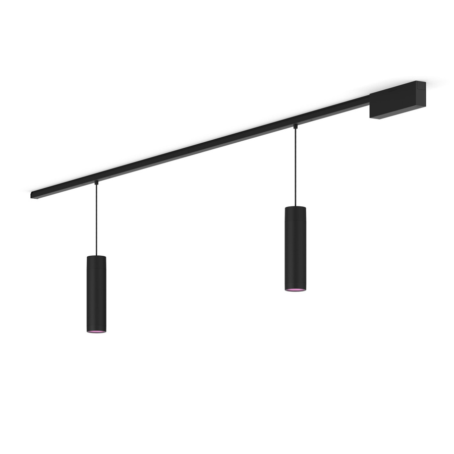 Philips Hue Perifo Basis-Set Gerade Deckenleuchte Schwarz mit 2 Pendeln - Bild 1