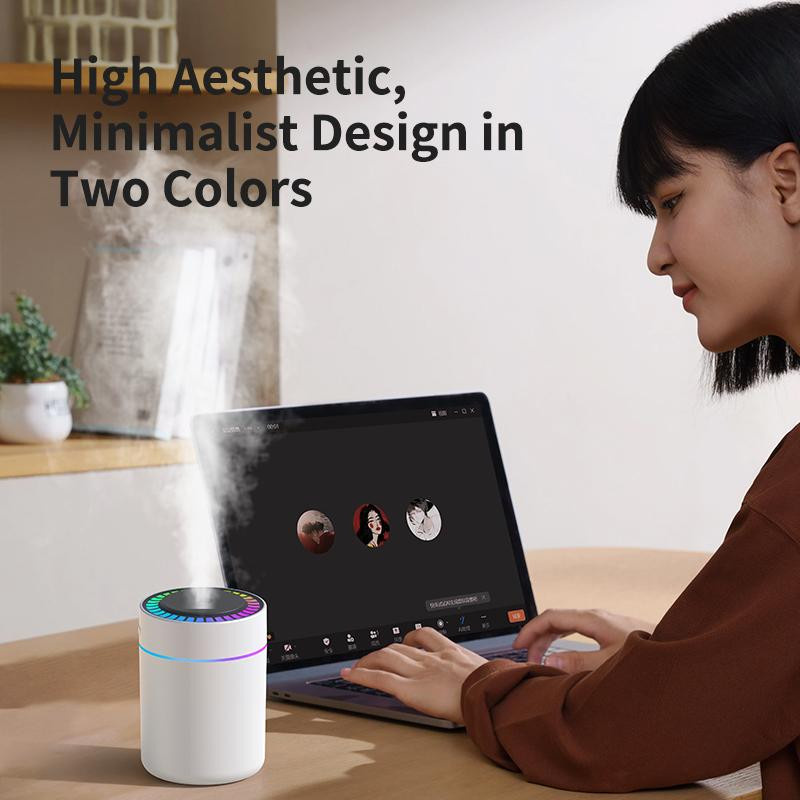 Oudun USB-Luftbefeuchter und Aroma-Diffusor mit Nachtlicht, Weiß, 180 ml - Bild 2