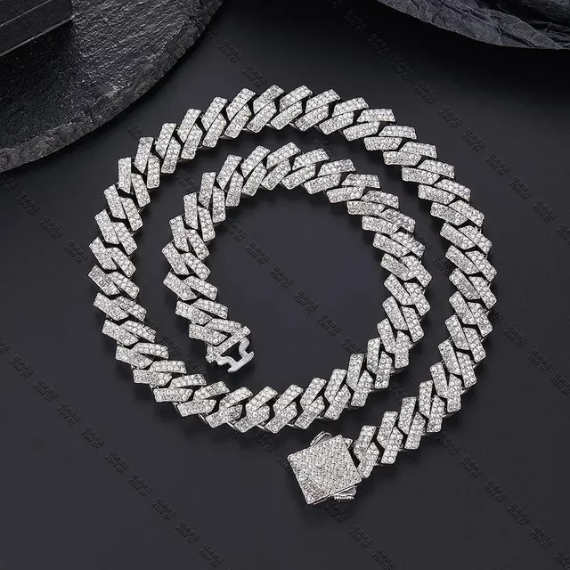 Halskette Herren, Silber, Kristall, 15 mm - Bild 1