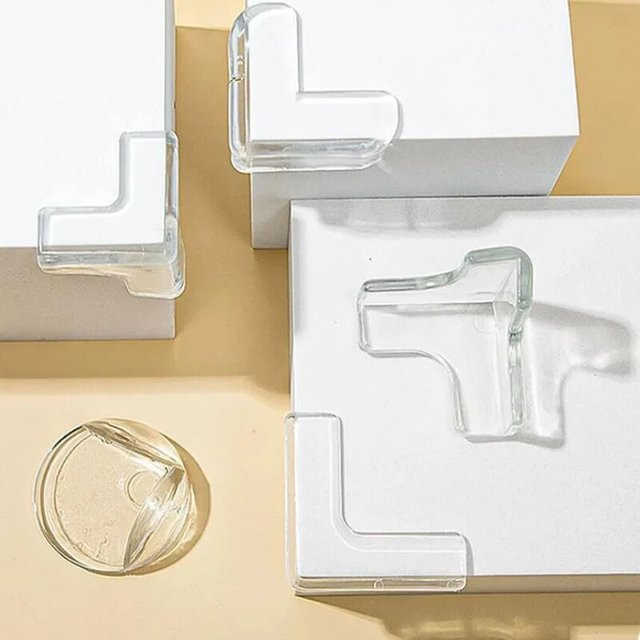 10er Set Silikon Kantenschutz für Baby Sicherheit, transparente Eckenschutz Abdeckung für Tisch und Möbel, selbstklebend - Bild 1