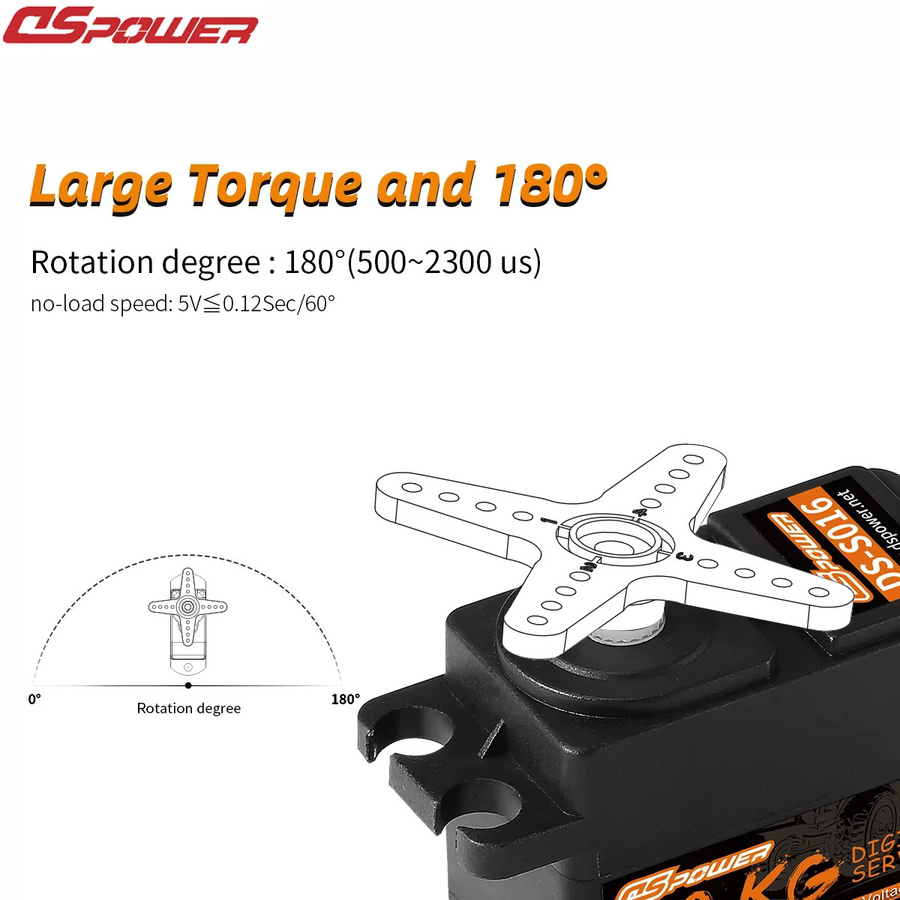 Dspower Digital Core Servomotor wasserdicht für RC Auto Hubschrauber Flugzeug - Bild 3