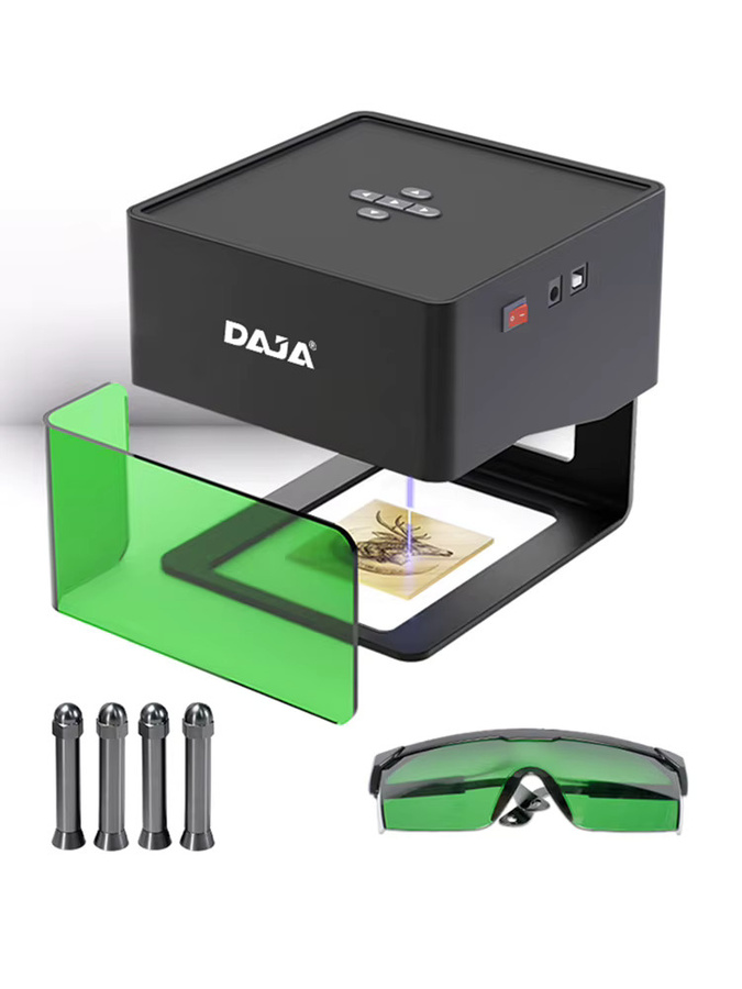 DAJA DJ6 Lasergravierer in Schwarz mit 3 W Laserleistung und APP-Steuerung, tragbare Gravurmarkierungsmaschine für DIY-Logo-Druck, Schnitzbereich 80 x 80 mm - Bild 7