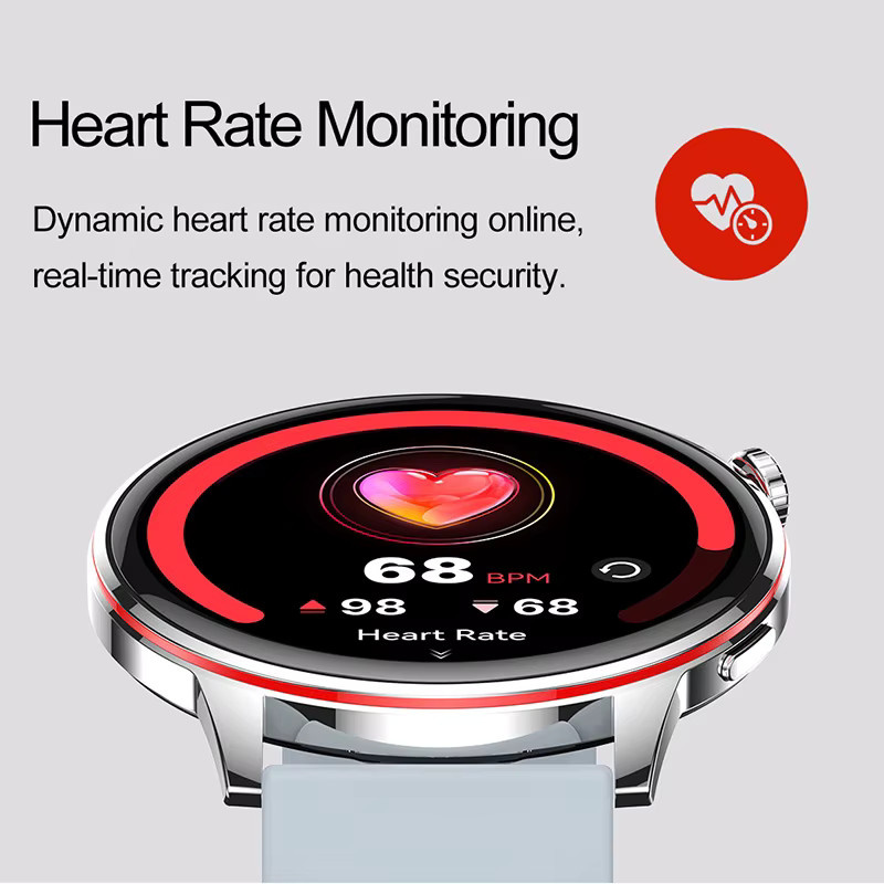 Yaocx Ultradünne Smartwatch für Damen in Grau mit 1,43 Zoll AMOLED HD-Bildschirm, Bluetooth-Anruffunktion und IP68 wasserdicht - Bild 2