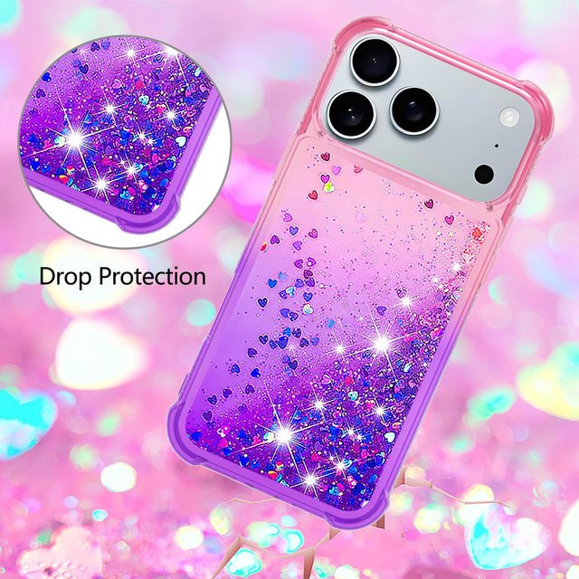 Luxus Glitzer Handyhülle mit Farbverlauf und Flüssig-Treibsand Effekt für Apple iPhone 12 bis iPhone 17 Pro Max, Multicolour/Transparent - Bild 1
