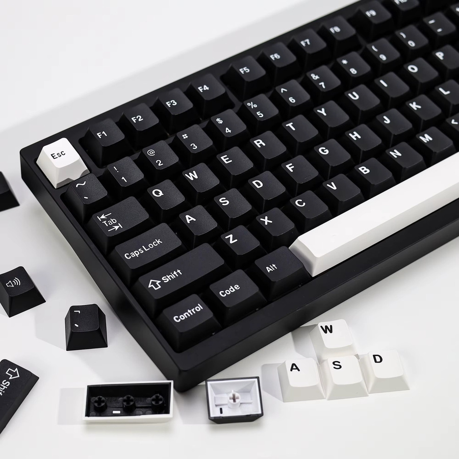 KBDiy PBT GMK WOB Tastenkappen im Cherry Profile, Schwarz, Doubleshot für mechanische Tastaturen wie GMK67 75% und K500 - Bild 4