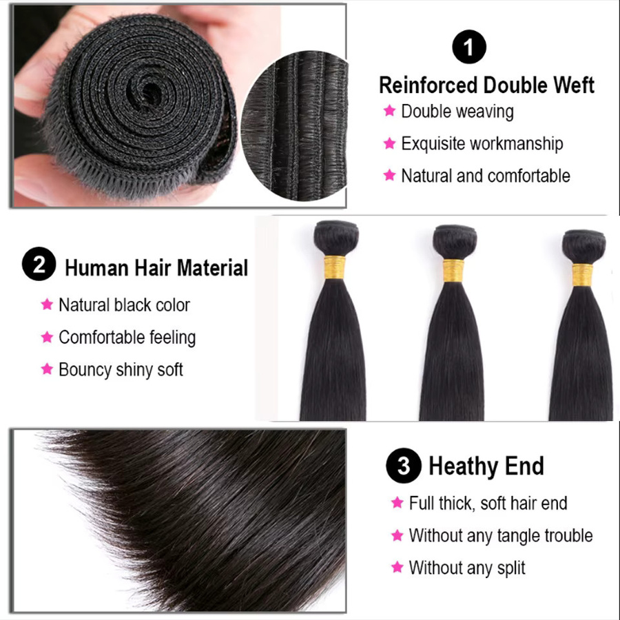 Lumiere Hair Brasilianisches Echthaar Weave-Bündel-Set, 3/4 Bündel - Bild 4