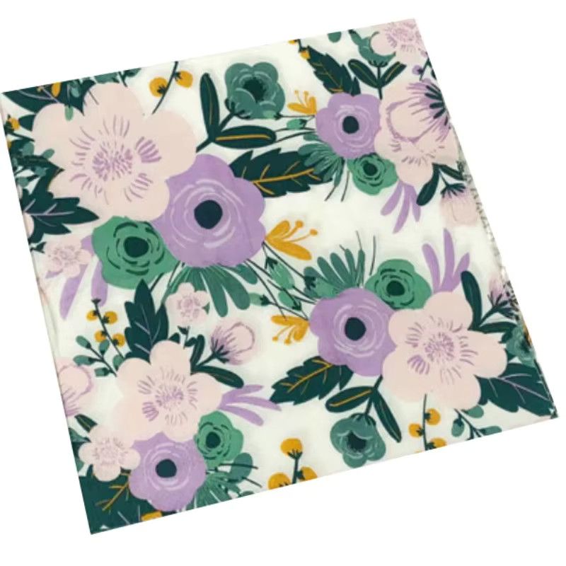 GUANYAO 2-lagige Servietten mit buntem Blumenmuster, 20 Stück pro Paket, Multicolor - Bild 4