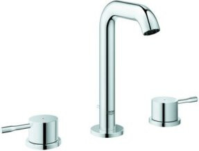 Grohe Essence 3-Loch-Waschtischarmatur in Chrom mit Ablaufgarnitur und wassersparender Funktion - Bild 1