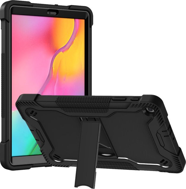 Robuste Standhülle für Samsung Galaxy Tab A 8.0 T290, A 8.4 T307, A7 10.4 T500 und A 10.1 SM-T510, stoßfeste Abdeckung mit Ständer in Schwarz - Bild 1