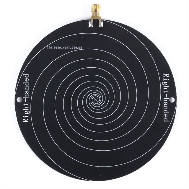 ABKI UWB Breitband-Antenne mit 0,51–10 GHz, zirkular polarisiert, RFID-Antenne mit gleicheckigen Spiralen, Schwarz - Bild 1