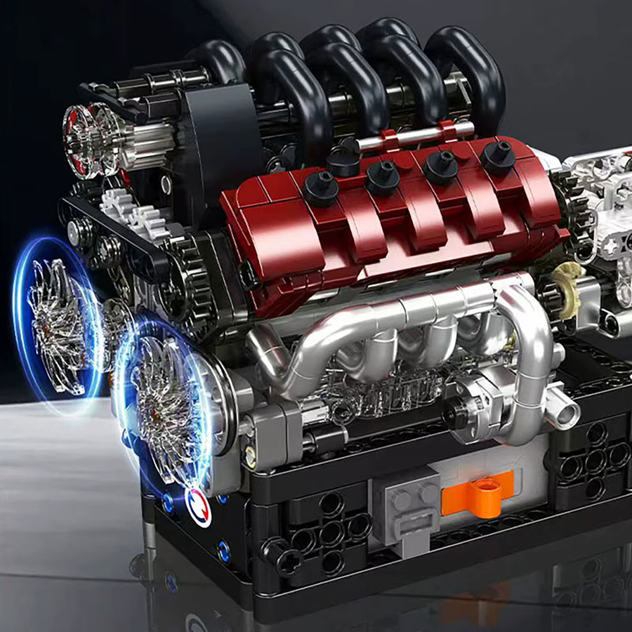 MOULDKING GTS V8 Motor und Getriebe-Bausteine Set mit Getriebesteuerung in Mehrfarbig - Bild 4
