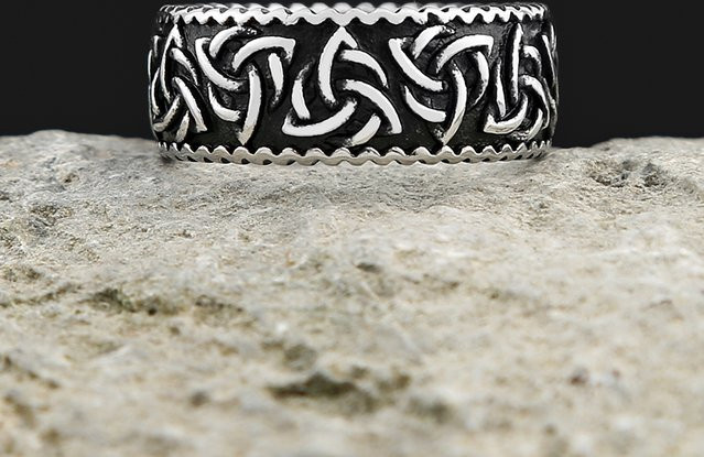 NORTHMAN Ring, Edelstahl, Silber, Vintage, Unisex - Bild 1