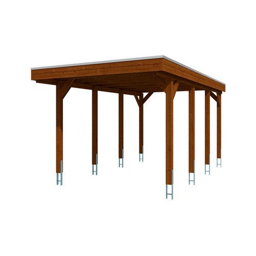 SKANHOLZ Carport Friesland aus Fichte mit EPDM-Dach in Nussbaum Braun, B: 320 cm, T: 555 cm - Bild 3