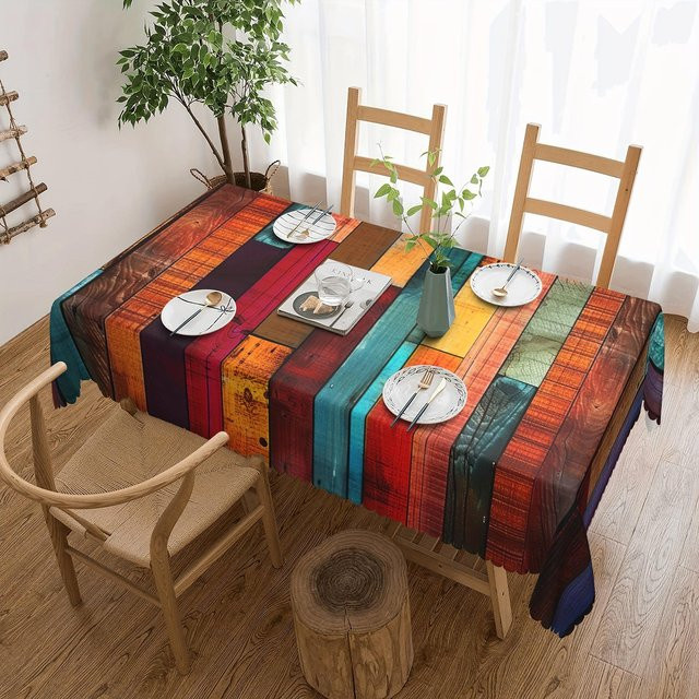 JMG Household Supplies Tischdecke mit Vintage Holzmaserung Druck in Mehrfarbig, Rechteckig, B/T: 100 x 160 cm - Bild 1