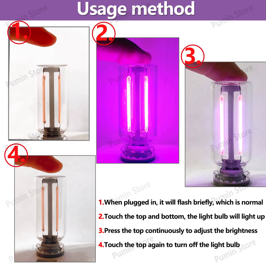 Retro LED USB Glühbirne für dekorative Beleuchtung, DC5V, 2200K Warmweiß und Multicolour - Bild 4