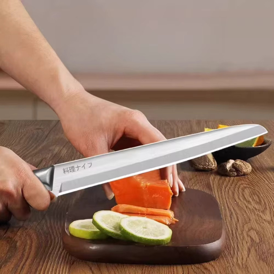 PLYS Professionelles japanisches Sashimi-Messer aus Edelstahl in Silber für Lachs und Fisch - Bild 5