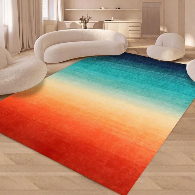 Moderner Teppich mit Farbverlauf von Karpetti, waschbar, mehrfarbig, B/T: 80 x 120 cm - Bild 1