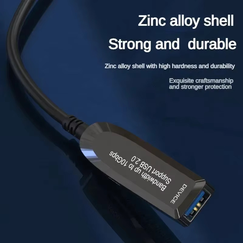 Jasoz USB 3.0 Glasfaserkabel AOC-Verlängerungskabel mit 10 Gbit/s in Schwarz, kompatibel mit USB 2.0 für HDD-Gehäuse, Digitalkameras und Tastaturen - Bild 2