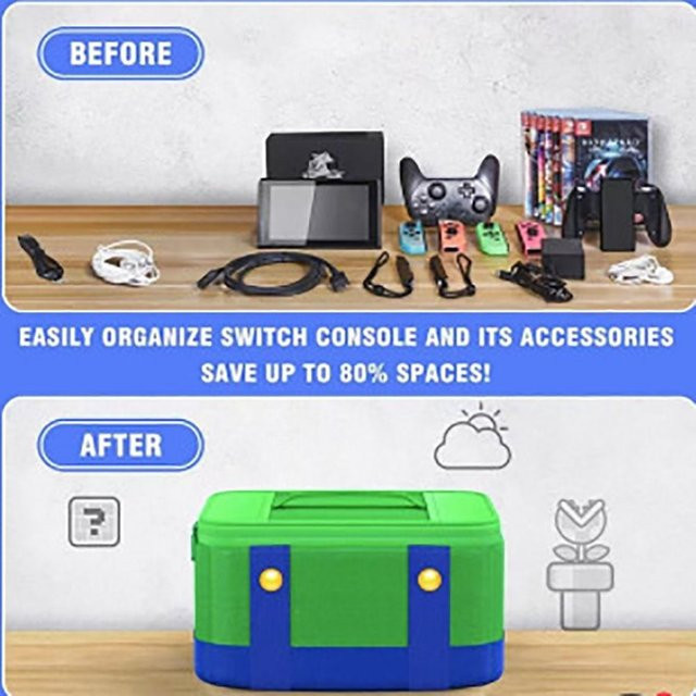 Stoßfeste Tragbare Schutzhülle aus Nylon für Nintendo Switch OLED in Rot - Bild 1