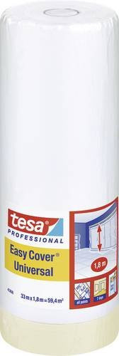 tesa Easy Cover Abdeckfolie Hellbraun mit Klebestreifen, Breite: 1,8 m, Länge: 33 m - Bild 1