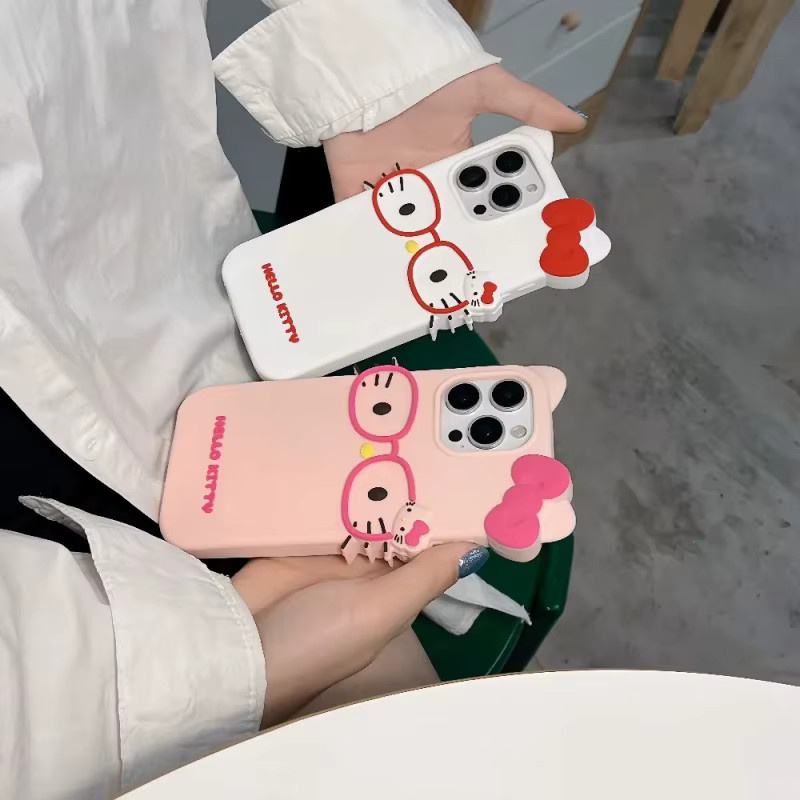 Sanrio Hello Kitty Handyhülle mit 3D Stereoskopischem Cartoon-Design für iPhone 11 bis iPhone 17 Pro Max - Bild 4