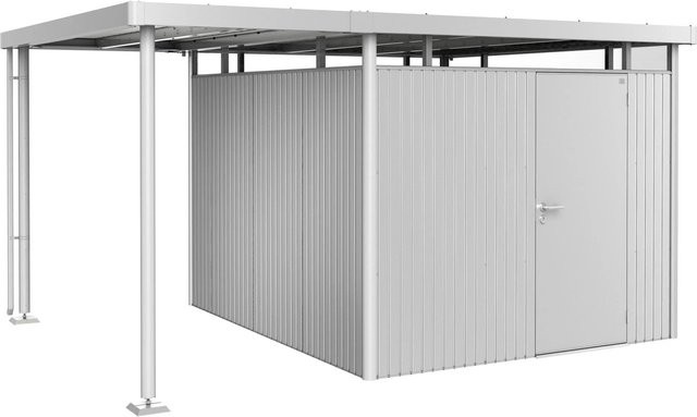 Biohort Seitendach HighLine für Gerätehaus in Silber-Metallic, Breite: 150 cm, Tiefe: 315 cm - Bild 1