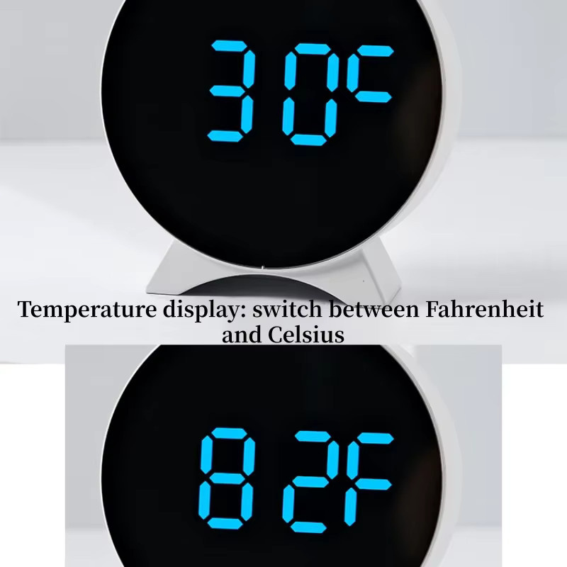 NieNie Digitaler LED-Wecker mit Temperaturanzeige und Datum, USB-betrieben mit 2 Alarmen, 3 Helligkeitsstufen und Nachtmodus, Tischuhr mit 12/24-Stunden-Anzeige - Bild 6