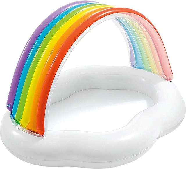 Intex Baby Pool Rainbow Cloud mit Sonnendach, Multicolor, B/T/H: 142 x 119 x 84 cm - Bild 1