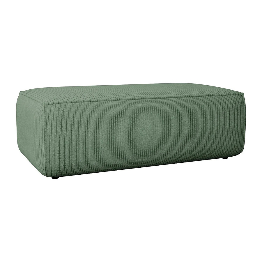 Vente-unique Sitzhocker Amelia in Grün mit Cord-Bezug, Breite: 102 cm - Bild 2