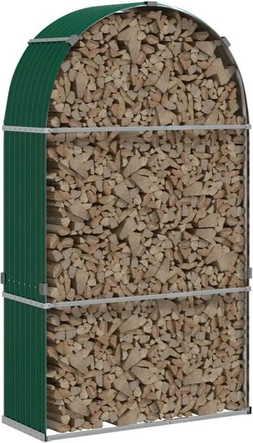 vidaXL Kaminholzunterstand aus verzinktem Stahl in Grün, B/T/H: 120 x 45 x 210 cm - Bild 1