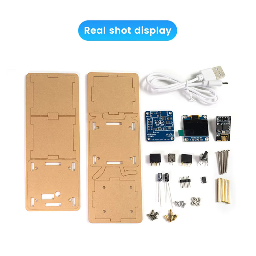 Aideepen ESP8266 DIY Elektronische Uhr Kit mit 0,96-Zoll-OLED-Display, 2,4G Wifi Wetteruhr für Temperatur und Luftfeuchtigkeit - Bild 4