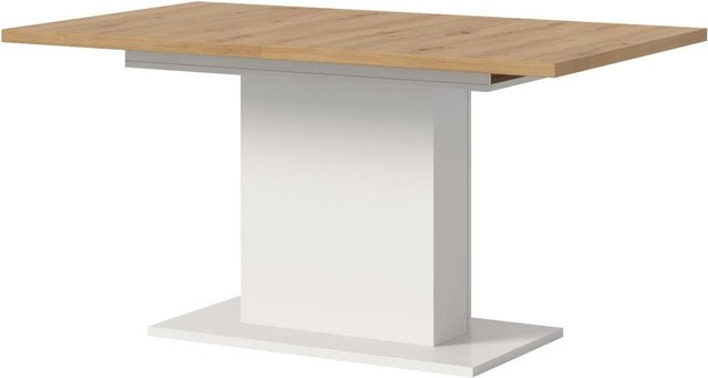 Inn.Furn Esstisch ausziehbar in Eiche und Weiß, rechteckig, modern - Bild 1