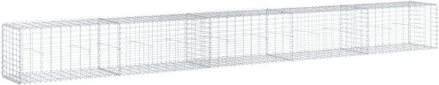 vidaXL Gabione mit Deckel aus verzinktem Eisen in Silber, B/T/H: 500 x 50 x 50 cm - Bild 1