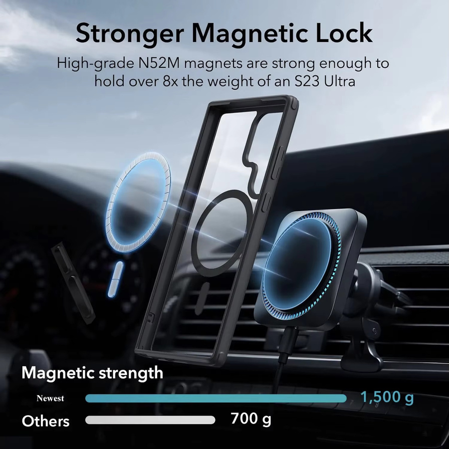 Magnetische Hybrid Handyhülle für Samsung Galaxy S24 S23 Ultra Plus 22 in Schwarz und Transparent - Bild 4